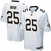Nike Men & Women & Youth Saints #25 Bush White Team Color Game Jersey